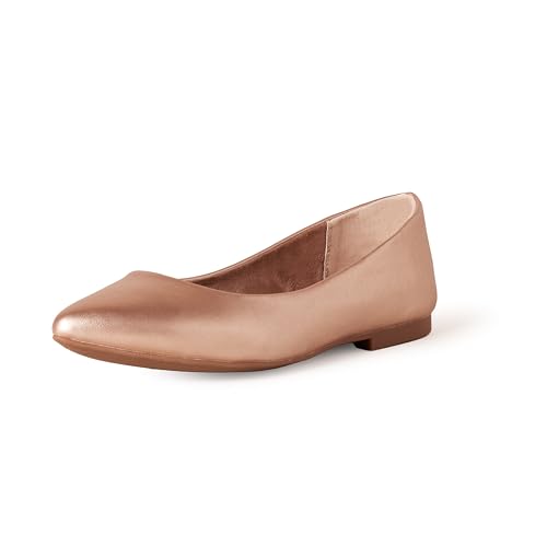 Amazon Essentials Damen Ballerinas mit spitzem Zehenbereich, Roségold, 38 EU Weit von Amazon Essentials