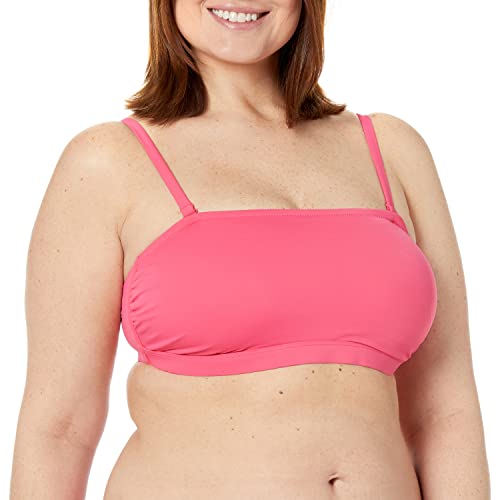Amazon Essentials Damen Bandeau-Badeoberteil (In Übergröße Erhältlich) - Auslauffarben, Intensive Rosa, 6XL Große Größen von Amazon Essentials