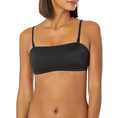 Amazon Essentials Damen Bandeau-Badeoberteil (In Übergröße Erhältlich) - Auslauffarben, Verwaschenes Schwarz, 6XL Große Größen von Amazon Essentials