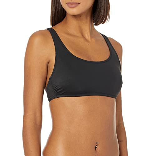 Amazon Essentials Damen Bauchfreies Schwimmoberteil mit U-Ausschnitt, Verwaschenes Schwarz, 46 von Amazon Essentials