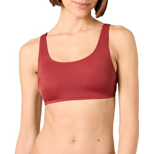 Amazon Essentials Damen Bauchfreies Schwimmoberteil mit U-Ausschnitt, Ziegelrot, 38 von Amazon Essentials