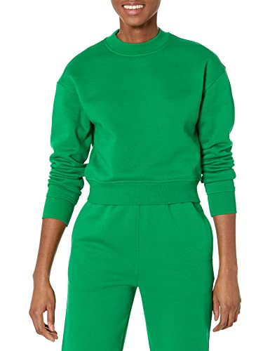 Amazon Essentials Damen Bauchfreies Sweatshirt mit überschnittenen Schultern (in Übergröße erhältlich), Grün, 4XL Große Größen von Amazon Essentials