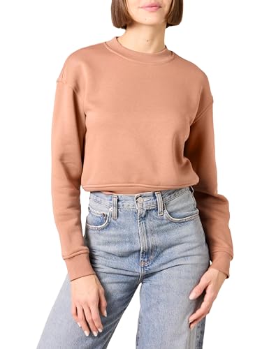 Amazon Essentials Damen Bauchfreies Sweatshirt mit überschnittenen Schultern (in Übergröße erhältlich), Hellbraun, 5XL Große Größen von Amazon Essentials