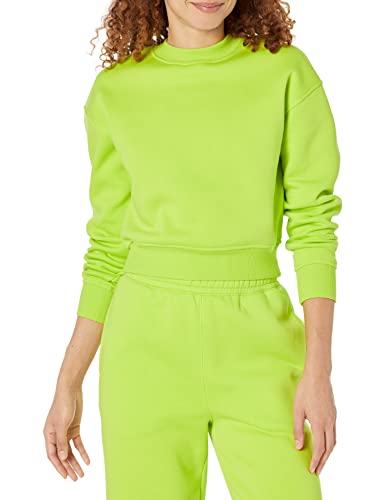Amazon Essentials Damen Bauchfreies Sweatshirt mit überschnittenen Schultern (in Übergröße erhältlich), Lindgrün, XXL Große Größen von Amazon Essentials