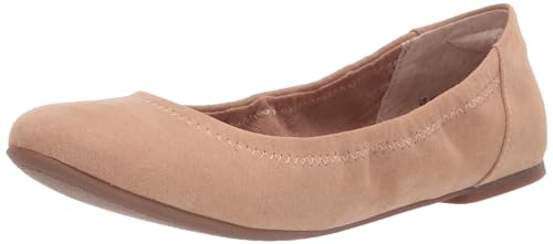 Amazon Essentials Damen Ballerinas Belice Zum Hineinschlüpfen, Bräunen Mikro Wildleder, 41 EU Weit von Amazon Essentials