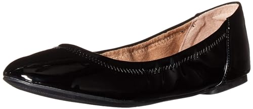 Amazon Essentials Damen Ballerinas Belice Zum Hineinschlüpfen, Schwarz Lackleder, 37.5 EU Weit von Amazon Essentials