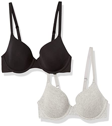 Amazon Essentials Damen Bequemer T-Shirt-BH Mit Bügel, 2er-Pack, Grau Meliert/Schwarz, 70E Amazon Essentials Damen Bequemer T-Shirt-BH Mit Bügel, 2er-Pack, Grau Meliert/Schwarz, 70E von Amazon Essentials