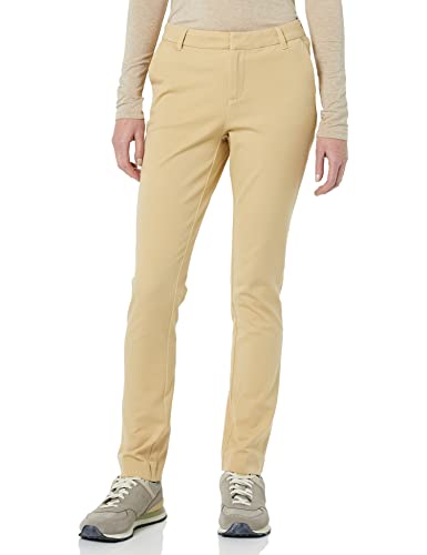 Amazon Essentials Damen Bi-Stretch-Hose Mit Langem, Geradem Bein, Hellbraun, 34 von Amazon Essentials