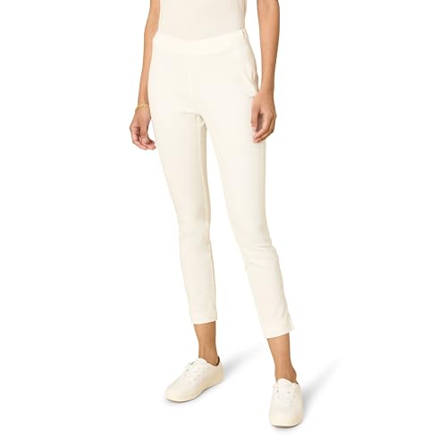 Amazon Essentials Damen Knöchelhose mit Bi-Stretch und seitlichem Reißverschluss in schmaler Passform, Elfenbein, 44 von Amazon Essentials