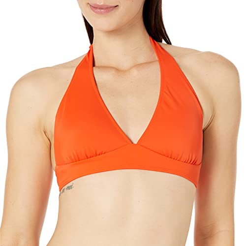 Amazon Essentials Damen Bikini-Badeanzug-Oberteil mit Leichter Unterstützung und gebundenem Neckholder (in Übergröße erhältlich), Orange, 38 von Amazon Essentials