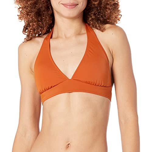 Amazon Essentials Damen Bikini-Badeanzug-Oberteil mit Leichter Unterstützung und gebundenem Neckholder (in Übergröße erhältlich), Terrakotta, 42 von Amazon Essentials