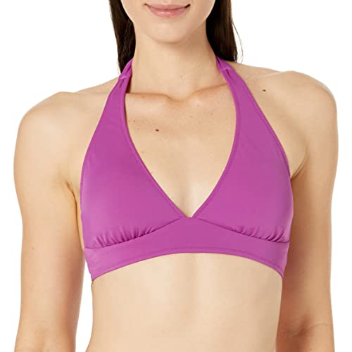 Amazon Essentials Damen Bikini-Badeanzug-Oberteil mit Leichter Unterstützung und gebundenem Neckholder (in Übergröße erhältlich), Violett, 44 von Amazon Essentials