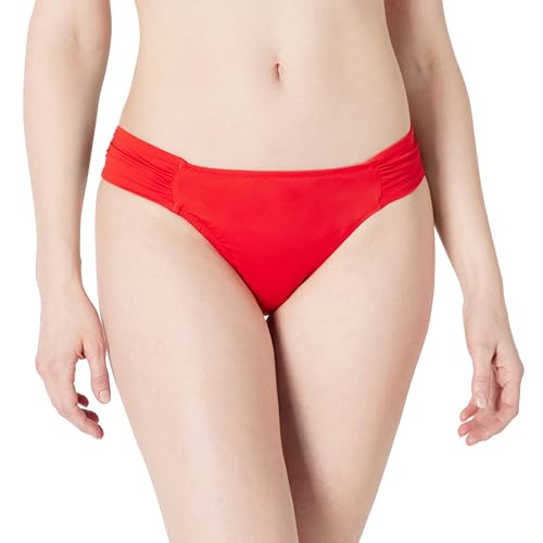 Amazon Essentials Damen Bikini-Unterteil mit Einsatz an Der Seite, Bademode, Kräftiges Mohnrot, 40 von Amazon Essentials