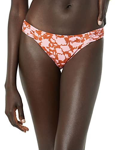 Amazon Essentials Damen Bikini-Unterteil mit Einsatz an der Seite, Bademode, Braun Rosa Floral, 36 von Amazon Essentials