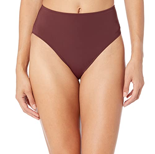 Amazon Essentials Damen Bikinihose mit Hohem Bund und Hohem Beinausschnitt, Tiefbraun, 42 von Amazon Essentials