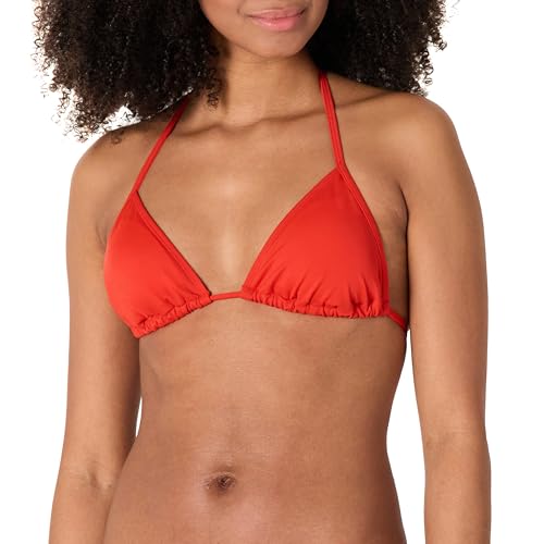 Amazon Essentials Damen Bikinioberteil mit Triangelkörbchen, Kräftiges Mohnrot, 38 von Amazon Essentials