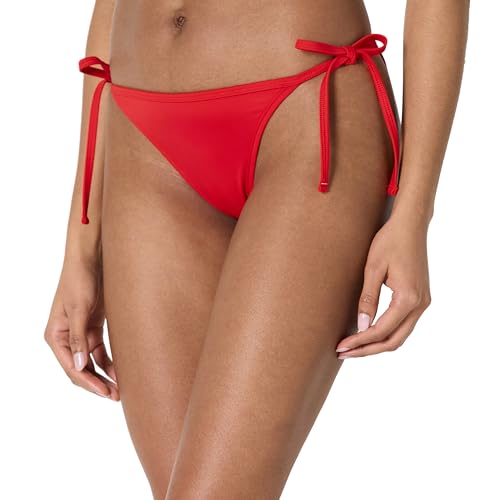 Amazon Essentials Damen Bikiniunterteil mit seitlicher Schnürung, Kräftiges Mohnrot, 42 von Amazon Essentials