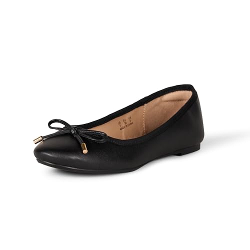 Amazon Essentials Damen Billie Ballerinas, Schwarz, 44.5 EU von Amazon Essentials