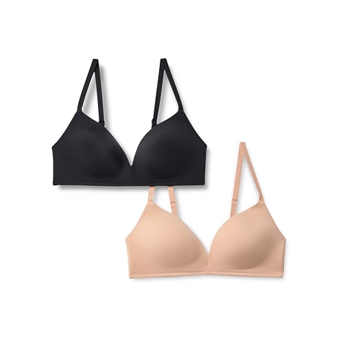 Amazon Essentials Damen Bralette Mit Rundhalsauschnitt Und Mikrofaserfutter, 2er-Pack, Gewaschene Bronze/Schwarz, 70A Amazon Essentials Damen Bralette Mit Rundhalsauschnitt Und Mikrofaserfutter, 2er-Pack, Gewaschene Bronze/Schwarz, 70A von Amazon Essentials