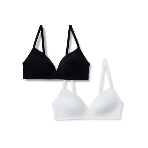 Amazon Essentials Damen Bralette Mit Rundhalsauschnitt Und Mikrofaserfutter, 2er-Pack, Schwarz/Weiß, 75E Amazon Essentials Damen Bralette Mit Rundhalsauschnitt Und Mikrofaserfutter, 2er-Pack, Schwarz/Weiß, 75E von Amazon Essentials