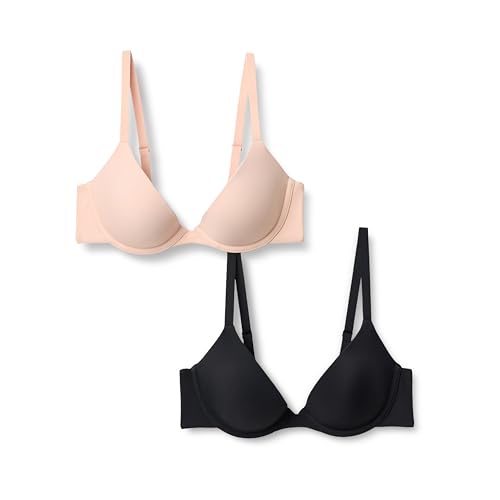 Amazon Essentials Damen Bügel-BH Mit Rundhalsauschnitt Und Mikrofaserfutter, 2er-Pack, Helles Blütenblatt/Schwarz, 80E Amazon Essentials Damen Bügel-BH Mit Rundhalsauschnitt Und Mikrofaserfutter, 2er-Pack, Helles Blütenblatt/Schwarz, 80E von Amazon Essentials