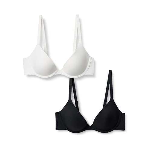 Amazon Essentials Damen Bügel-BH Mit Rundhalsauschnitt Und Mikrofaserfutter, 2er-Pack, Schwarz/Weiß, 85D Amazon Essentials Damen Bügel-BH Mit Rundhalsauschnitt Und Mikrofaserfutter, 2er-Pack, Schwarz/Weiß, 85D von Amazon Essentials