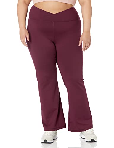 Amazon Essentials Damen Build Your Own Bootcut-Leggings mit gekreuzter Taille (erhältlich in Übergröße) (zuvor Core 10), Dunkles Burgunderrot, M von Amazon Essentials