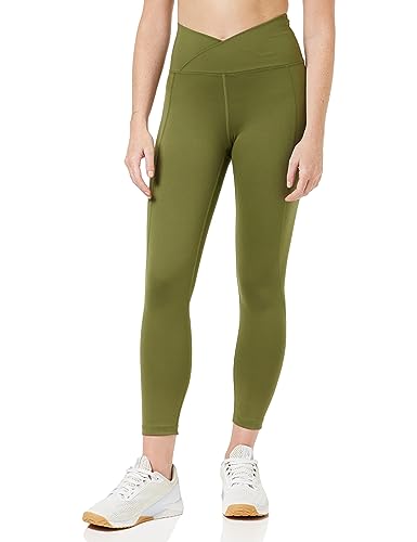Amazon Essentials Damen Build Your Own Bootcut-Leggings mit gekreuzter Taille (erhältlich in Übergröße) (zuvor Core 10), Dunkles Olivgrün, 3XL Große Größen von Amazon Essentials