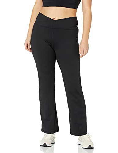 Amazon Essentials Damen Build Your Own Bootcut-Leggings mit gekreuzter Taille (erhältlich in Übergröße) (zuvor Core 10), Schwarz, 3XL Große Größen von Amazon Essentials