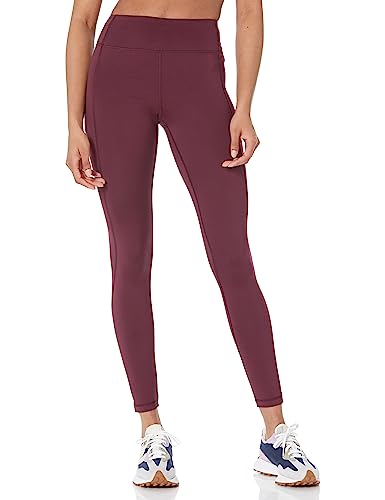 Amazon Essentials Damen Build Your Own Leggings mit mittelhoher Taille in voller Länge (erhältlich in Übergröße) (zuvor Core 10), Dunkles Burgunderrot, 3XL Große Größen von Amazon Essentials