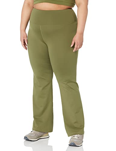 Amazon Essentials Damen Build Your Own Studio Sculpt Bootcut-Leggings mit hoher Taille (Früher Core 10), Dunkles Olivgrün, 3XL Große Größen von Amazon Essentials