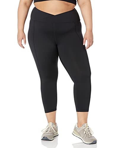 Amazon Essentials Damen Build Your Own Studio Sculpt Capri-Leggings mit gekreuzter Taille (Früher Core 10), Schwarz, M von Amazon Essentials