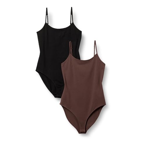 Amazon Essentials Damen Cami-Body mit schmaler Passform, 2er-Pack, Braun/Schwarz, XXL Amazon Essentials Damen Cami-Body mit schmaler Passform, 2er-Pack, Braun/Schwarz, XXL von Amazon Essentials
