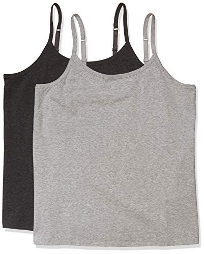 Amazon Essentials Damen Camisole (in Übergröße erhältlich), 2er-Pack, Kohlegrau Meliert/Hellgrau Meliert, 4XL Große Größen von Amazon Essentials