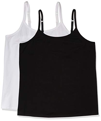 Amazon Essentials Damen Camisole in Übergröße, 2er-Pack, Schwarz/Weiß, XXL Große Größen von Amazon Essentials