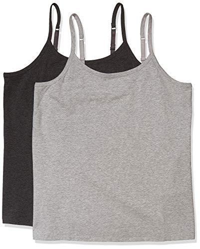 Amazon Essentials Damen Camisole in Übergröße, 2er-Pack, Dunkelgrau Meliert/Hellgrau Meliert, 4XL Große Größen von Amazon Essentials