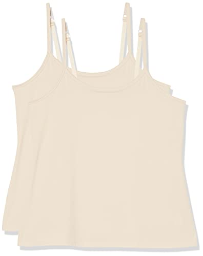 Amazon Essentials Damen Camisole in Übergröße, 2er-Pack, Hellbeige, 3XL Große Größen von Amazon Essentials