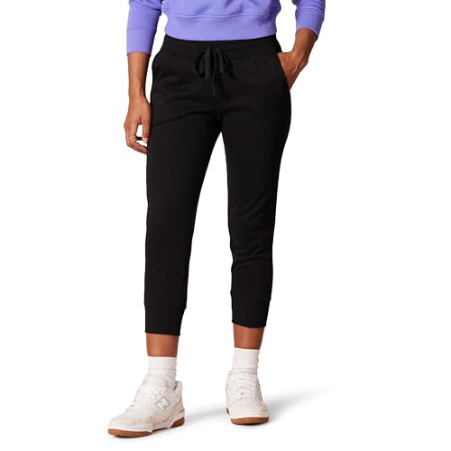 Amazon Essentials Damen Fleece-Capri-Jogginghose (in Übergröße erhältlich), Schwarz, XL von Amazon Essentials