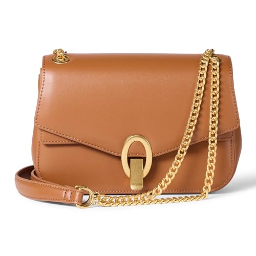 Amazon Essentials Damen Umhängetasche mit Kette, Hellbraunes Kunstleder, Einheitsgröße von Amazon Essentials