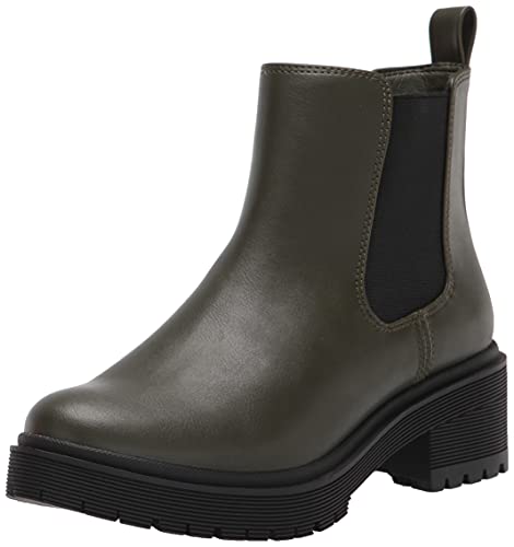 Amazon Essentials Damen Chelsea-Kampfstiefel, Schwarz Olivgrün Kunstleder, 38 EU von Amazon Essentials