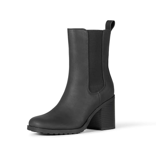 Amazon Essentials Damen Chelsea-Stiefel mit Absatz, Schwarz, 37.5 EU von Amazon Essentials