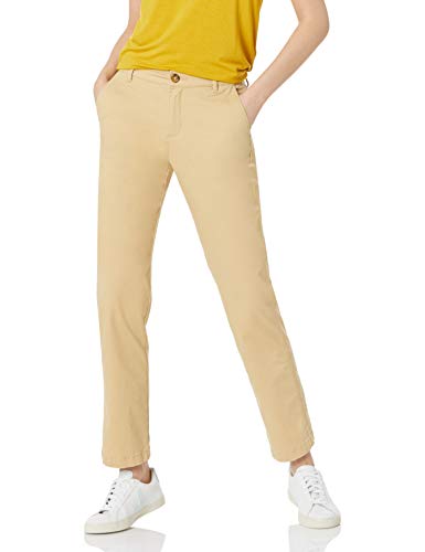 Amazon Essentials Damen Schmal geschnittene Chinohose aus Stretch-Twill mit geradem Bein, Khakibraun, 40 von Amazon Essentials