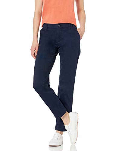 Amazon Essentials Damen Chinohose aus Stretch-Twill mit kurvigem, geradem Schnitt, Marineblau, 40 von Amazon Essentials