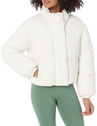 Amazon Essentials Damen Crop-Daunenjacke (in Übergröße erhältlich), Eierschalenweiß, XL von Amazon Essentials