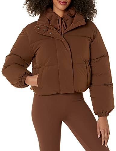 Amazon Essentials Damen Crop-Daunenjacke (in Übergröße erhältlich), Tiefbraun, 6XL Große Größen von Amazon Essentials