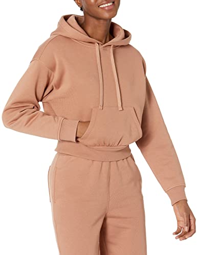 Amazon Essentials Damen Crop-Sweatshirt mit Kapuze (in Übergröße erhältlich), Hellbraun, L von Amazon Essentials