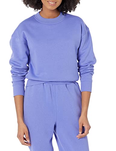 Amazon Essentials Damen Bauchfreies Sweatshirt mit überschnittenen Schultern (in Übergröße erhältlich), Lila Blau, L von Amazon Essentials