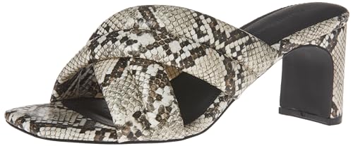 Amazon Essentials Damen Crossover-Sandale mit Absatz, gepolsterten Riemen und Innensohle aus Memory-Schaum, Multi Schlangenhautoptik, 44.5 EU von Amazon Essentials