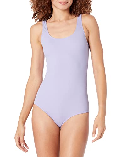 Amazon Essentials Damen Einteiliger, bedeckender Badeanzug (in Übergröße erhältlich), Lavendel, 46 von Amazon Essentials