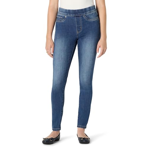 Amazon Essentials Damen Elastische Jeans-Schlupfhose mit mittelhohem Einstieg, Mittlere Waschung, 48 von Amazon Essentials